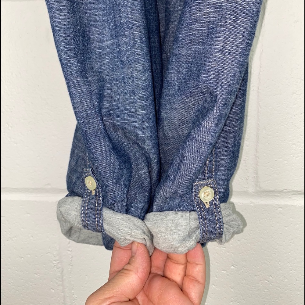 GAP Jersey Lined Button Down Denim Romper 18-24 Months GAP Denim Romper 18-24M - Picture 15 of 16